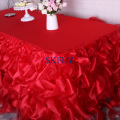 SK010H more colors custom made wedding ruffled red blue pink black blush lilac gold organza curly willow table skirt