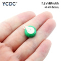 1/2/4/6/8/10 Pieces 1.2V 80H 80mAh Ni-MH Rechargeable Nickel Metal Hydride Coin Cell Button Battery For Wireless Earphones