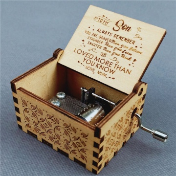 Wooden Carved Music Box Hand-cranked Musical Box Lovers Music Box Birthday Gift Christmas Gift Box Gift