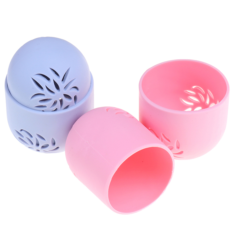 Makeup Accessories 1PC Makeup Sponge Holders Puff Storage Box Silicone Breathable Cosmetic Sponge Drying Case Puff Holder