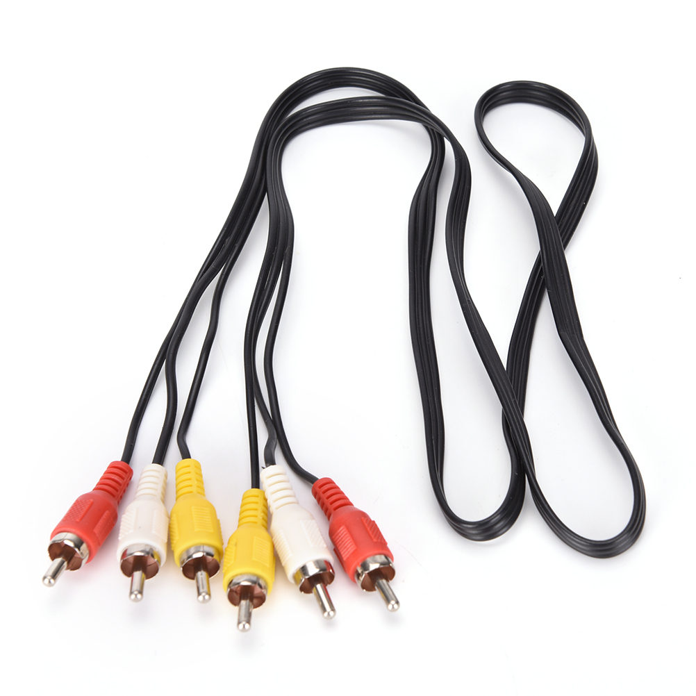 3 RCA Male to 3 RCA Male Composite Audio Video AV Cable Plug