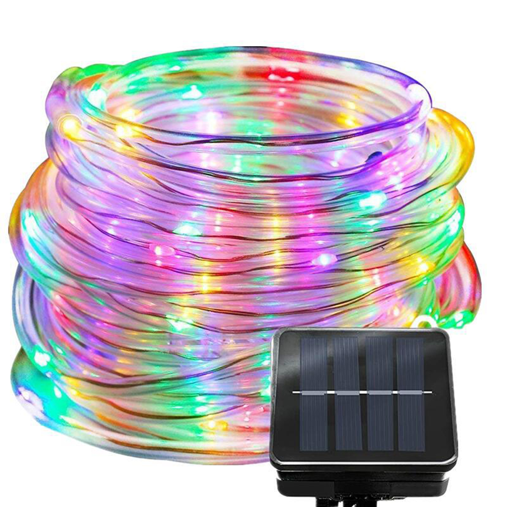 7m/12m Solar LED String RGB Light 50LED 100LED Fairy Lights Neon Tube Rope for Indoor Outdoor Garden Christmas Wedding Party