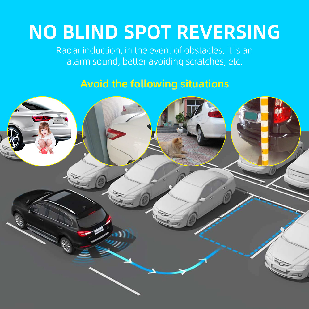 Car Auto Parktronic LED Display Parking Sensor with 4 Sensors Backup Radar Monitor Reverse Detector System
