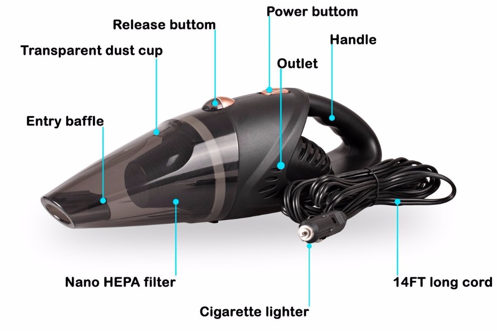 5000pa High Powered 12v Handheld Wet and Dry Car Vacuum Cleaner Kit Portable Strong Suction 120w Automotive Carpet