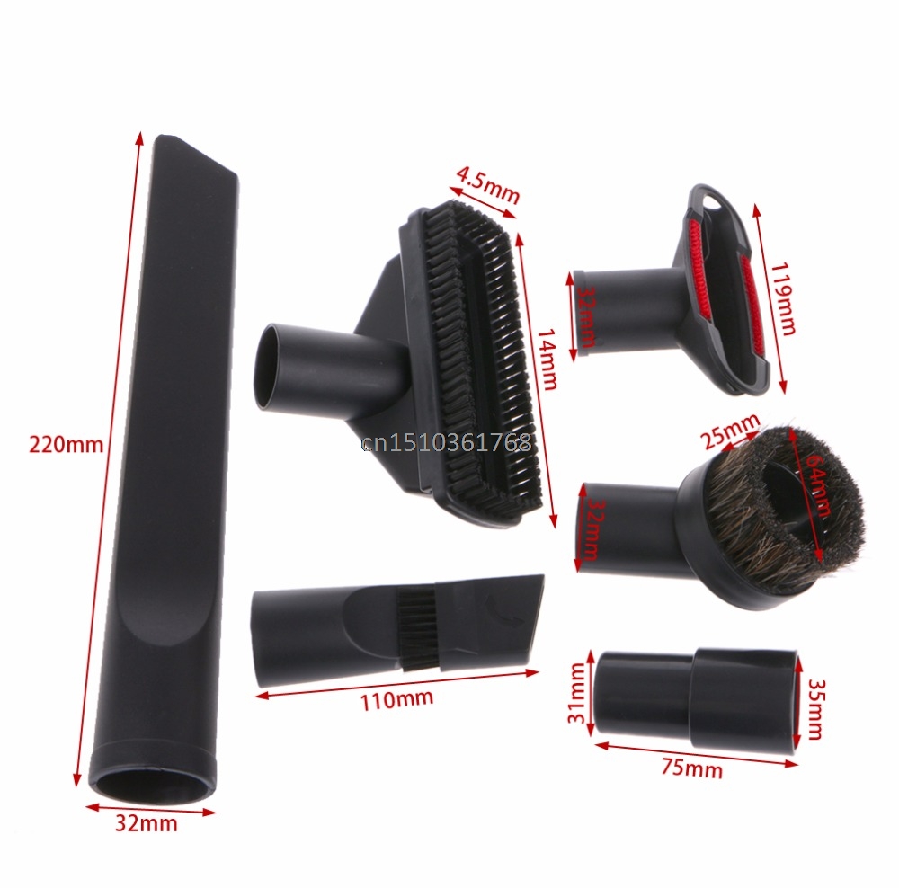 6 In 1 Vacuum Cleaner Brush Nozzle Home Dusting Crevice Stair Tool Kit 32mm 35mm #C05#
