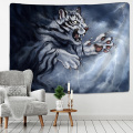White Tiger fashion wall tapestry carpets wall hanging tiger pattern luxury modern home decoration mandala tapestry