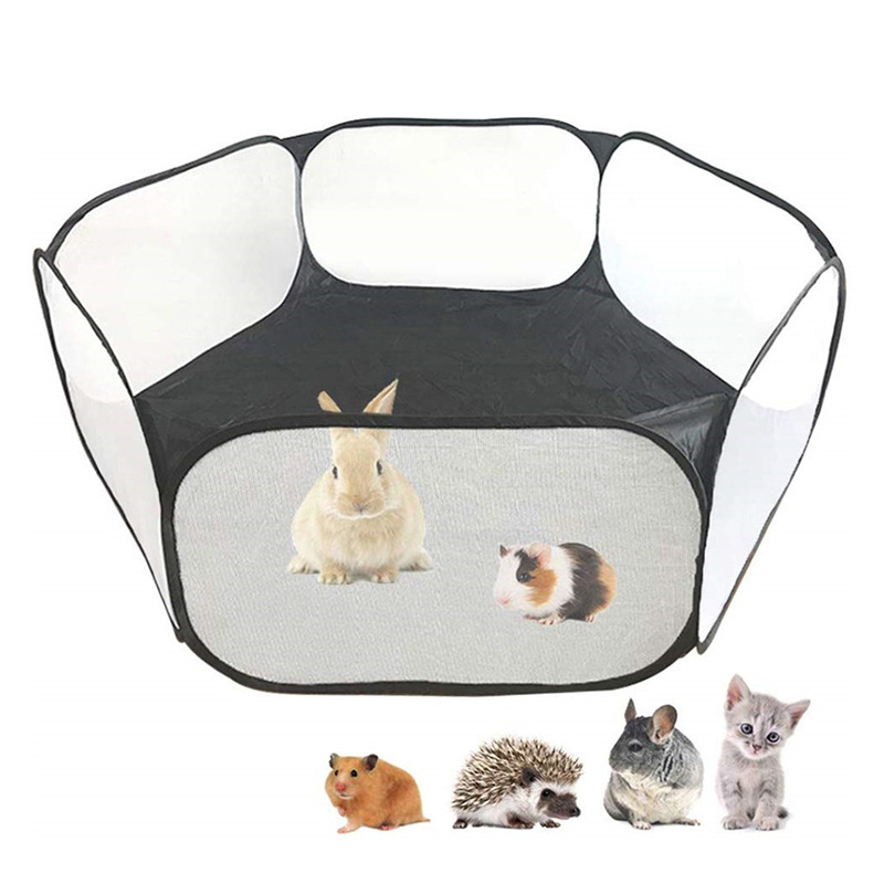 Pet Fence Tent Portable Small Animal Game Shell Foldable Outdoor Indoor Sports Exercise Cage Blue Black Pink Solid Practical