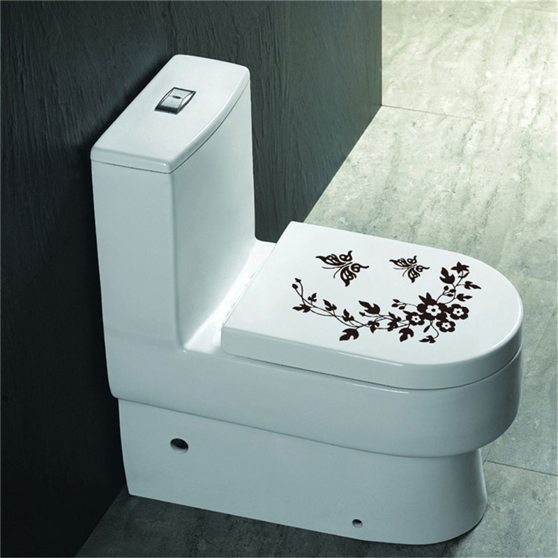 Funny Novelty Butterfly&Flower Toilet Seat/Sticker/Decal Fashion 3D Wall Stikcers On The Wall Home Decoration