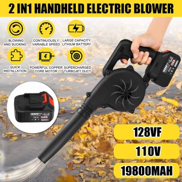 128VF 19800mAh Electric Handheld Cordless Air Blower Vacuum Dust Cleaner Leaf House Cleaning Blowing And Suction with 1 battery