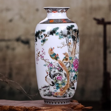 Traditional Chinese Jingdezhen Vintage Tabletop Flower Vase Flower Arrangement Decoration White Ceramic Porcelain Vase Crafts