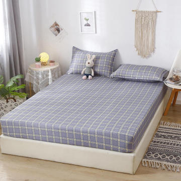 Bonenjoy 3 Pcs Mattress Cover King Size Striped Plaid Gemetric Style Bed Linen drap housse 180x200 Fitted Bed Sheet on Elastic