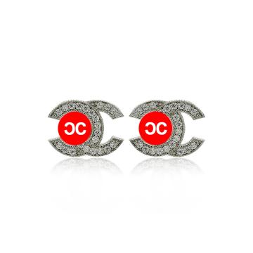 925 Silver Fashion Double C Stud Earring for Women Luxury High Quality Creative Design Fine Jewelry