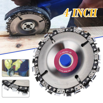 4 Inch Woodworking Angle Grinder Disc 22 Tooth Chain Saw Grinding Chain Wheel for Angle Grinder Carving Culpting Wood Tool