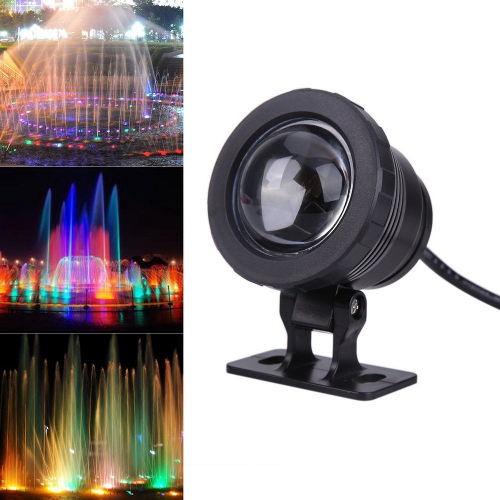 Pool Lights 16 Color 10W IP65 Waterproof RGB Underwater LED Light Submersible LED Underwater Light Swimming Pool Wedding Party