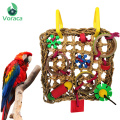 Bird Climbing Net Parrot Toys Woven Seagrass Biting Hanging Hemp Rope Swing Play Ladder Chew Foraging Colorful Funny Parrot Toys