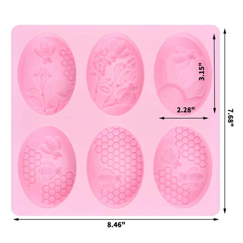 Honey Bee Silicone Soap Mold DIY 3D Handmade Soap Mold Silicone Oval Soap Molds For Soap Making