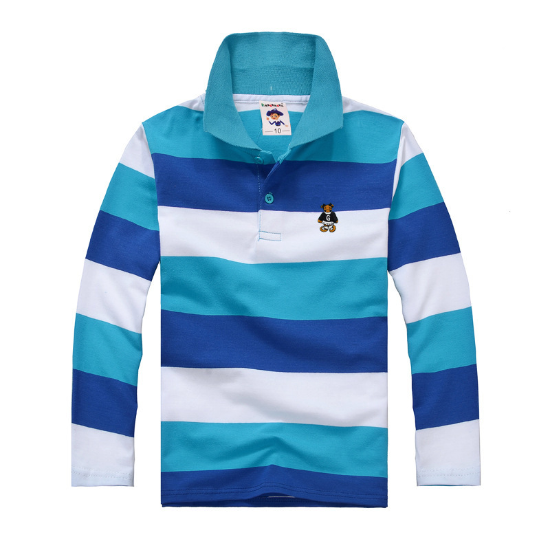 High Quality Kids Boys Polo Shirt Brand Children Long Sleeve Shirt Warm Cotton T-Shirts 2-12age
