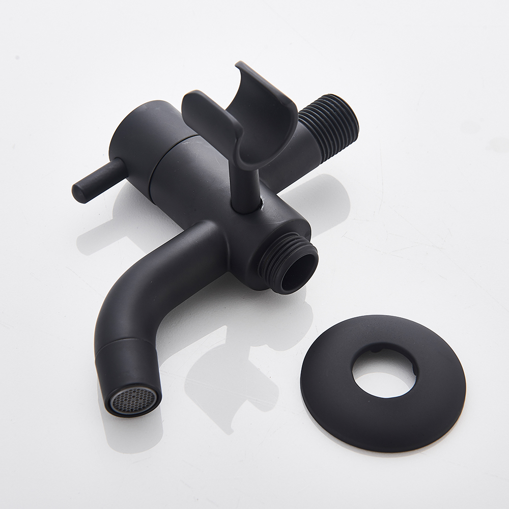 POIQIHY Black Handheld Bidet Spray Brass Shower Sprayer Set Toilet Faucet Shower Bidet With Hose and Holder Hygienic Spray Gun