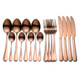 SPKLIFEY Pink Gold Tableware Cutlery Set Fork Spoon Knife 16 Pcs Cutlery Set Kitchen Dinner Set Dinnerware Eco Friendly