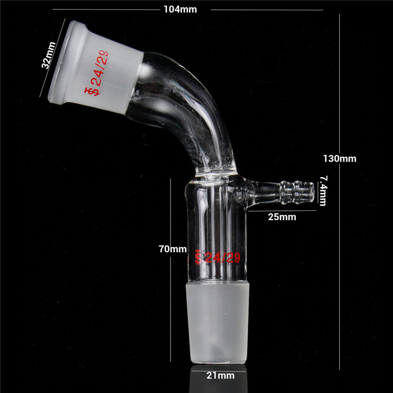 Lab 24/29 Glass 105 Bend Connector Tube Vacuum Distillation Take Off Adapter Borosilicate Glass Laboratory Chemical Equipment