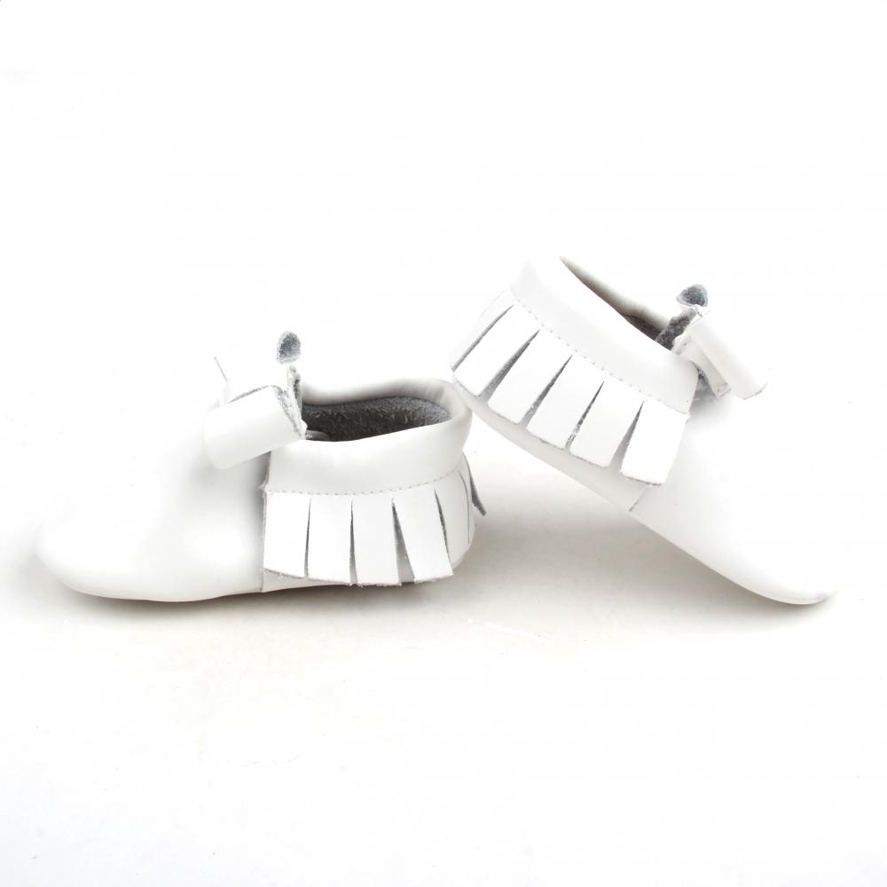 Sweet White Leather Baby Bow-knot With Tassel Moccasins Sweet White Leather Baby Bow-knot With Tassel Moccasins