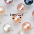 10 Pairs White Pink Black Color Natural Fresh Water Pearl Stud Earrings for Women 6MM Round Irregular Shape Pearly Earrings