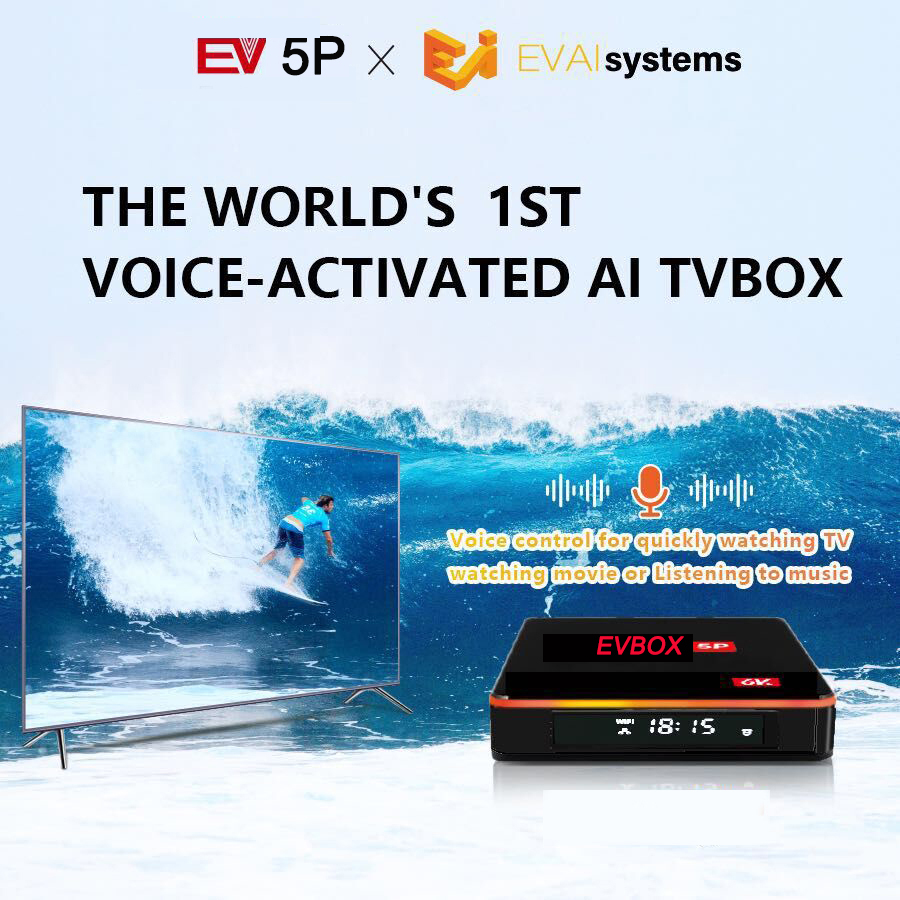 [Genuine] 2021 EV tvbox 5P 6K AI VOICE dual WIFI smart tv box hot sell in Japan Korea USA Canada NZ AUS pk evpad plus