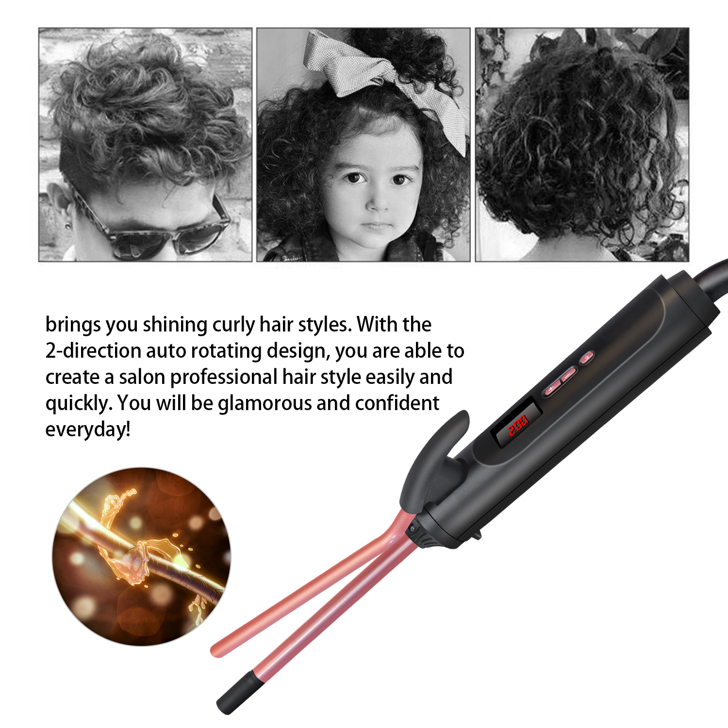 Ceramic Hair Curler 9mm Corrugated Curling Iron Hair Crimper Iron Curling Wand 26mm Beach Wave Curlers Hair Waver Styling Tools