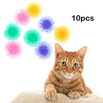 10Pcs/lot 3.5cm TPR Pet Cat Toys Cat Playing Ball Toys for Cat Kitten Squeezes Thorn Ball Chewing Toy Cats Pet Supplies