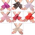 Women Summer Floral Lace Fingerless Gloves UV Sun Protection Driving Mittens