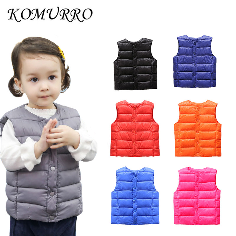 Kids Baby Coat Vest Outwear Jacket Boys Light Warm Children's Waistcoats For Boy Girl Cotton Winter Autumn Toddler Coat Clothes