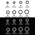 20pcs M3 M4 M5 M6 M7 M8 M9 M10 White Silicon Black NBR O-ring Seals Screw Washer Rubber Washer Gasket Ring Assortment Gaskets