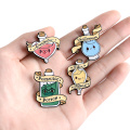 Potion Lapel Pin Enamel Brooches Letter Banner Pink Love Bottle Pin for Clothes Backpack Badges Cartoon Jewelry Gift For Friend