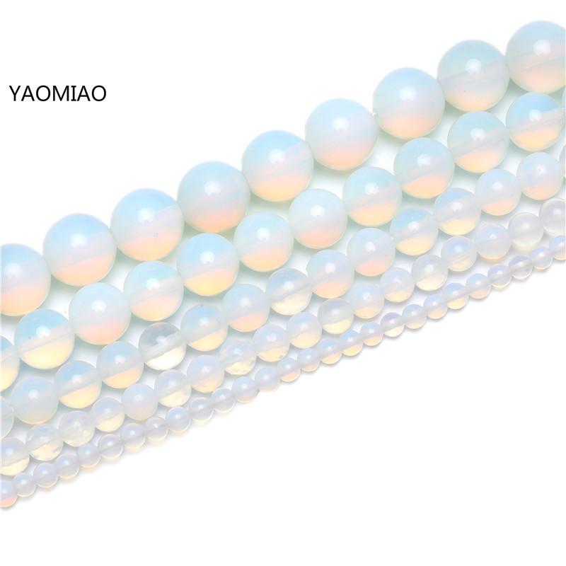 Natural Opal Beads Fit Diy Make Up Charms Beading Opalite Stone Beads 4 6 8 10 12mm For Jewelry Making Accessories