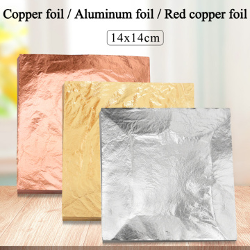 Imitation Gold Leaf Paper Gold Foil Sheets Gilding Copper Aluminum Leaf for Arts Crafts Gilded Home