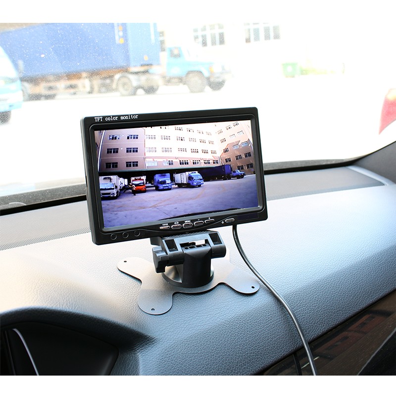 Truck RV Trailer Motorhome 12V-24V 4Pin 7" 18LEDs Waterproof Night Vision Rearview Backup Camera Parking Monitor System