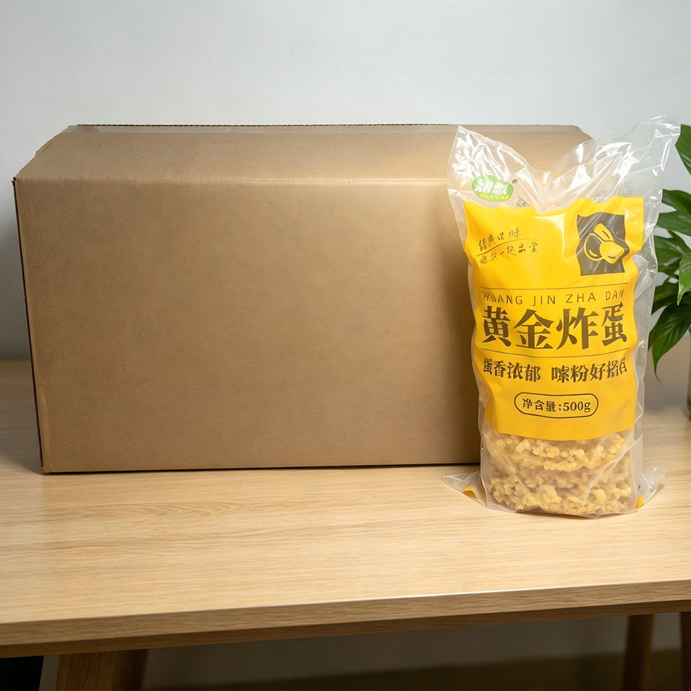Golden Fried Egg Plastic Bag Inner Packaging and Paper Box Outer Packaging