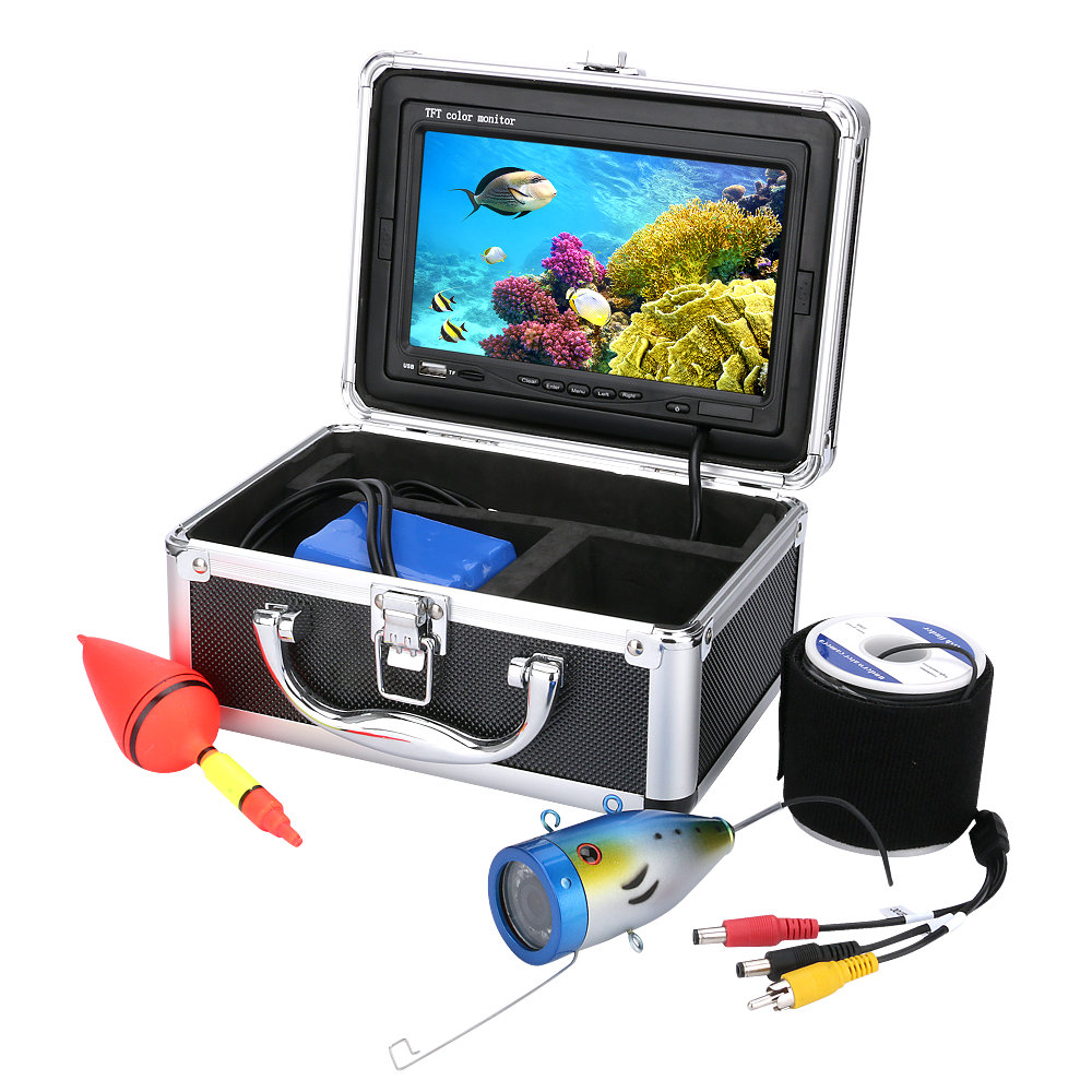 DVR Recorder Fishing Finder Camera 7''LCD 1000TVL 12 PCS LED Waterproof Camera Fishing Video Underwater Fishing Camera
