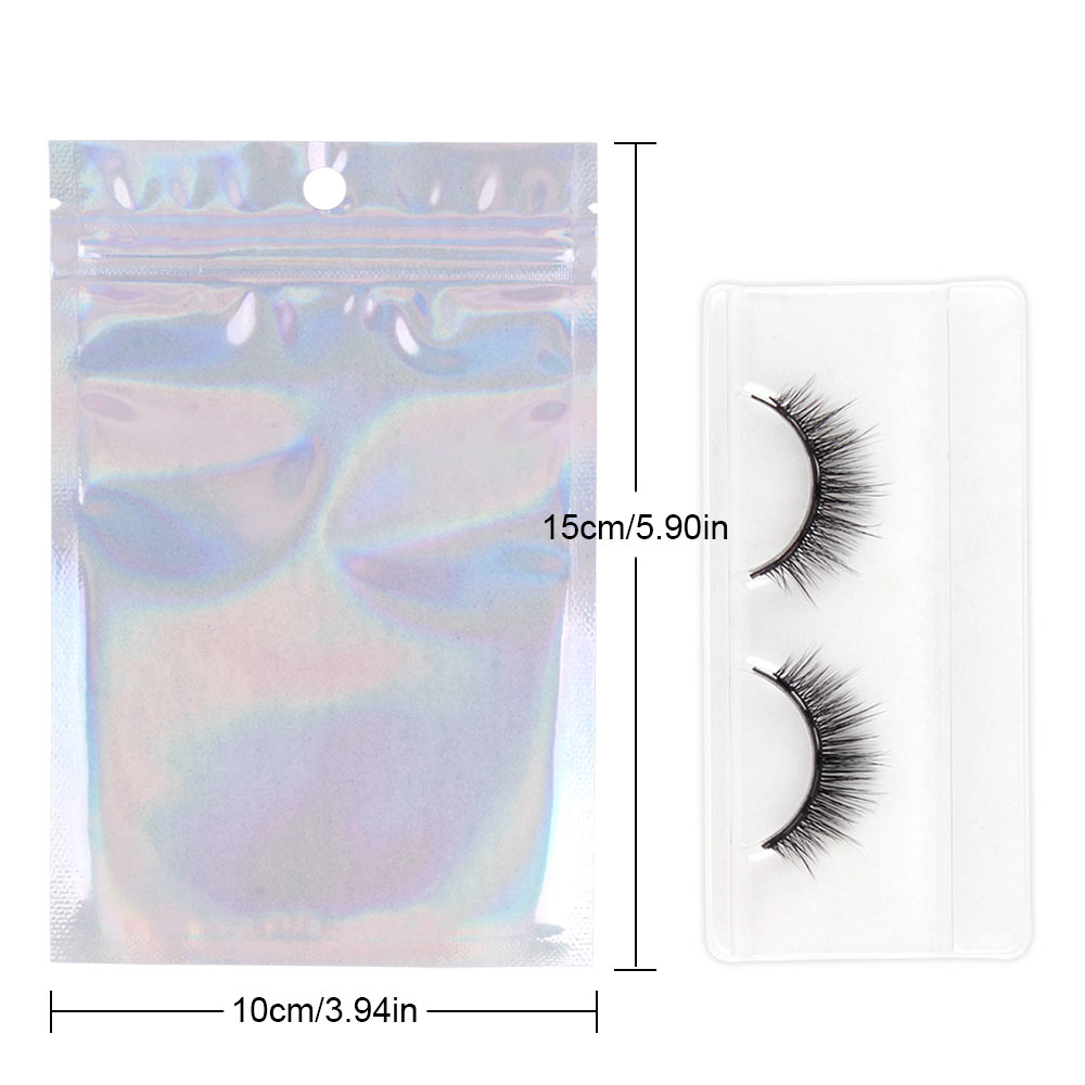 10/20/30/40pcs Wholesale Eyelashes Lash Package Holographic Laser Ziplock Bag Lashes Eyelash Packaging Boxes DIY Party Gift Bags