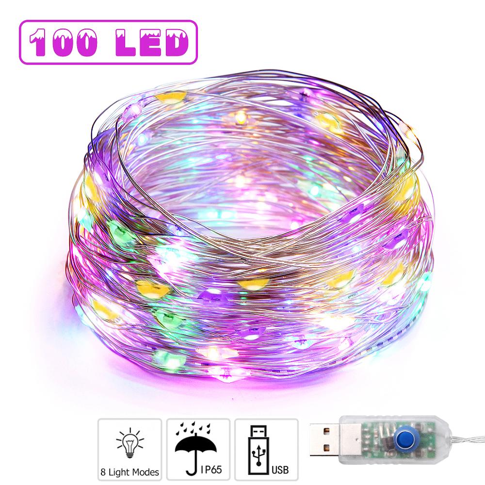 1m-10m USB LED Festoon String Light New Year's Street Garlands Outdoor Christmas Fairy Lights for Bedroom Window Wall Decoration