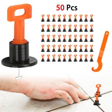 Dropship 50Pcs Flat Ceramic Floor Wall Construction Tools Reusable Tile Leveling System Kittile Leveling System Kit For Tile