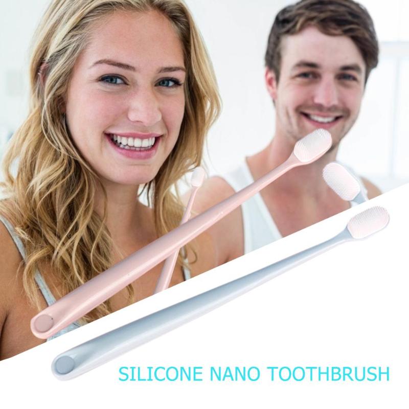 2PCS Soft Toothbrush Adult Silicone Nano Tooth Brush Oral Care Nano-antibacterial Toothbrush Oral Cleaning Tool