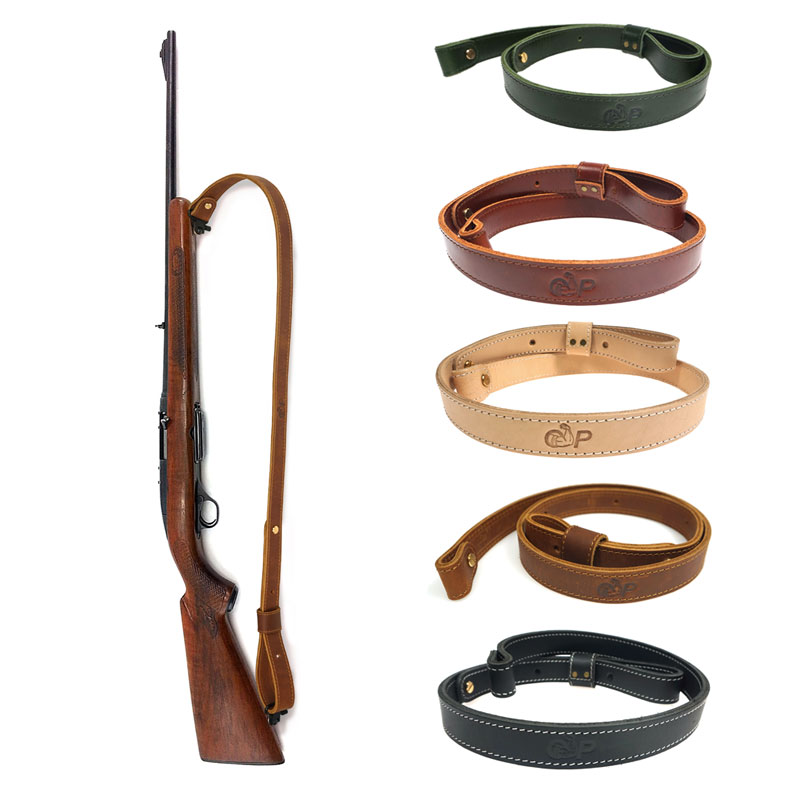Hunting Rifle Shotgun Sling Shoulder Belt Leather Cow Hide Adjustable Bindings Shooting Tactical Strap Gun Accessories 105cm