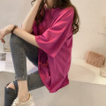 Candy Color Short Sleeve Loose T-Shirts Girls Summer 2019 New Cool O-Neck Boyfriend Student Women T-Shirt Lady Tops Plus Size