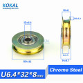 [U0632-8]1PCS/lot U type groove metal steel bearing roller wheel nonstandard DIY window U groove pulley 0632UU 6*32*8UU