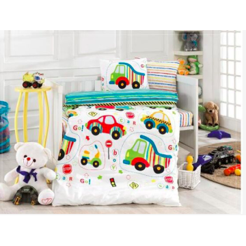 DowryWorld-Baby Class-Cars Baby Duvet Cover Set %100 Cotton