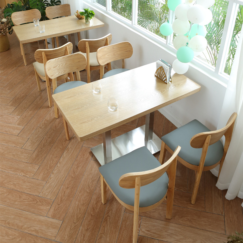 Dining Table and Chair Simple Western Restaurant Chair Milk Tea Shop Dessert Shop Hamburger Snack Shop Table and Chair