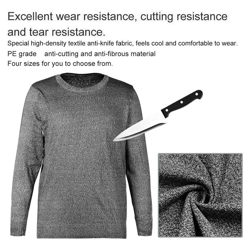 Protective Gear with Round Neck and Long Sleeves, Safety Protection Cut-Proof and Shatter-Resistant Clothes