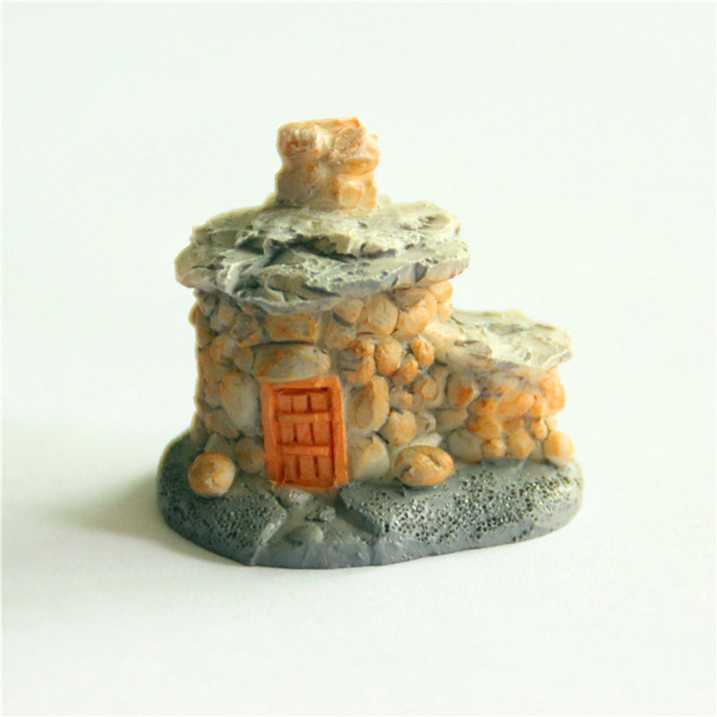 Random Chic Mini Stone Houses 3cm Non-toxic PVC Cute Small Decoration Model Garden Ornament Landscape Accessories Figure Gift