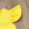 Baby Girls Clothes Summer Baby Dress Fly Sleeve Newborn Infant Dresses Solid Color Bow Dress Kids Girl Clothes 27